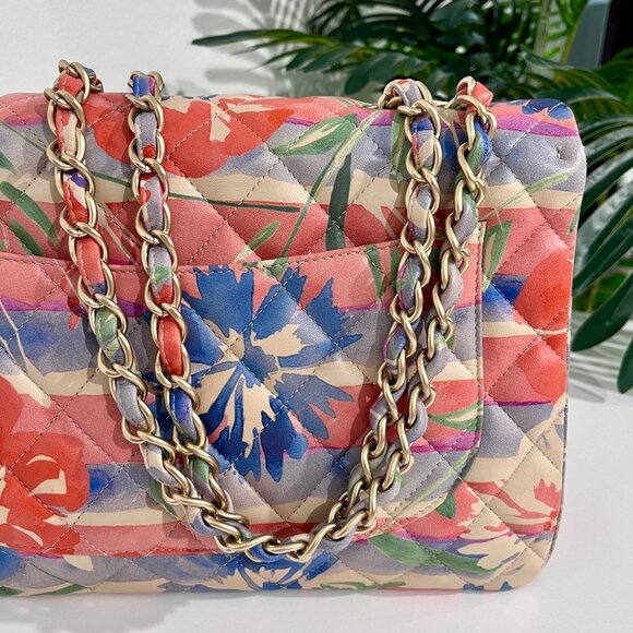 Watercolor Floral Jumbo Classic Single Flap Bag - Picture 8 of 16